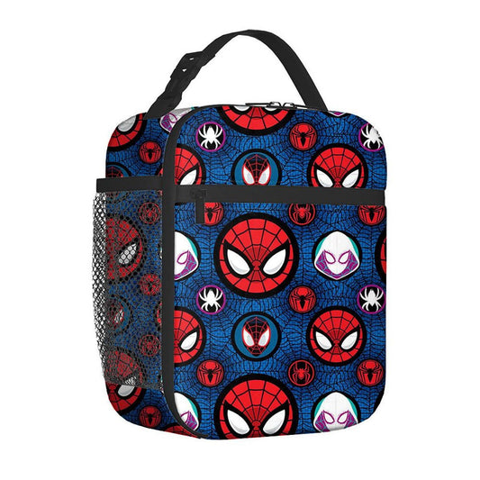Spiderman Lunch Bag Marvel Portable Tote with Side Mesh Pocket