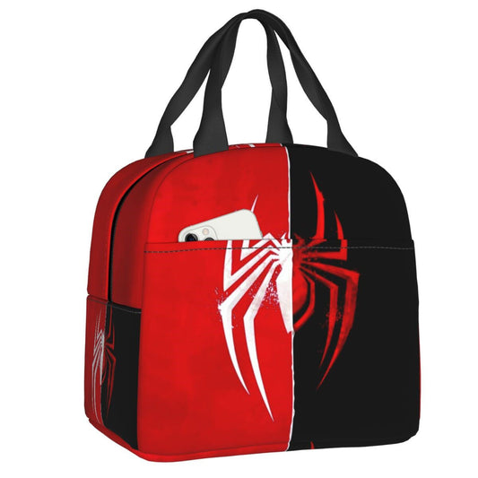Spiderman Lunch Bag Marvel Spider Web Tote Large Capacity Tote for School - ChildAngle