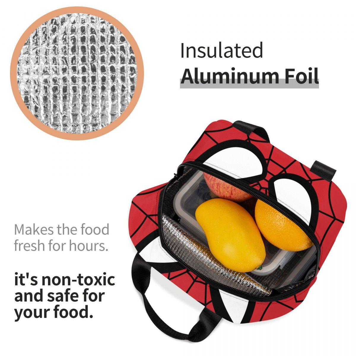 Spiderman Lunch Bag Spider Web Tote for School - ChildAngle