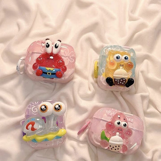 SpongeBob AirPods case character-themed cases Mr. Krabs Squrepants Patrick Star Gary the Snail AirPods Pro 3 SpongBob AirPods Case - ChildAngle