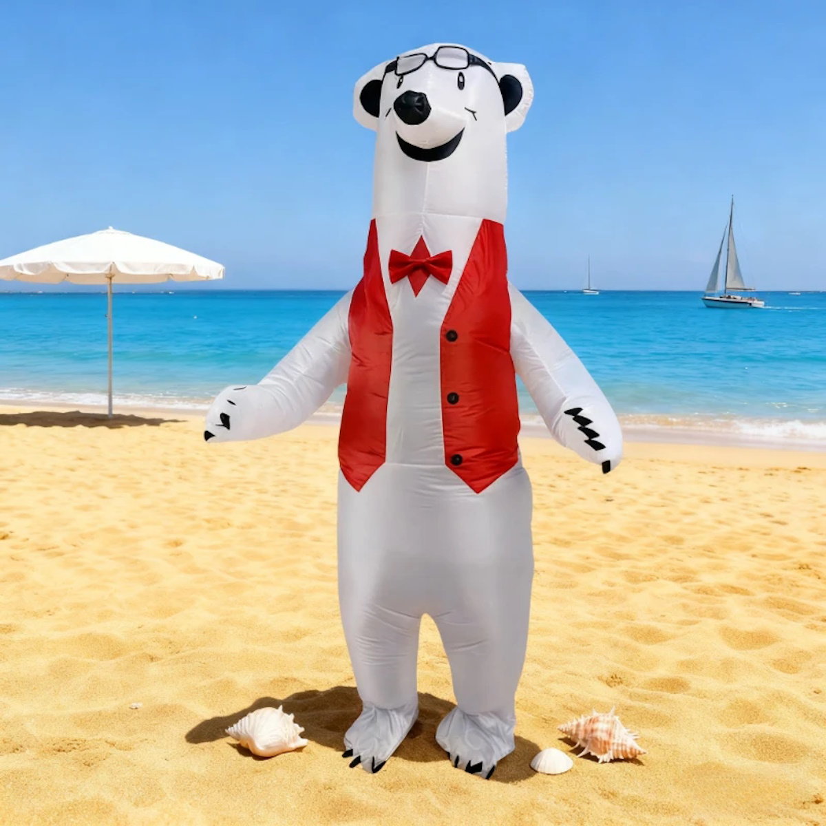 Teens and Adults Polar Bear Inflatable Animal Costumes - ChildAngle