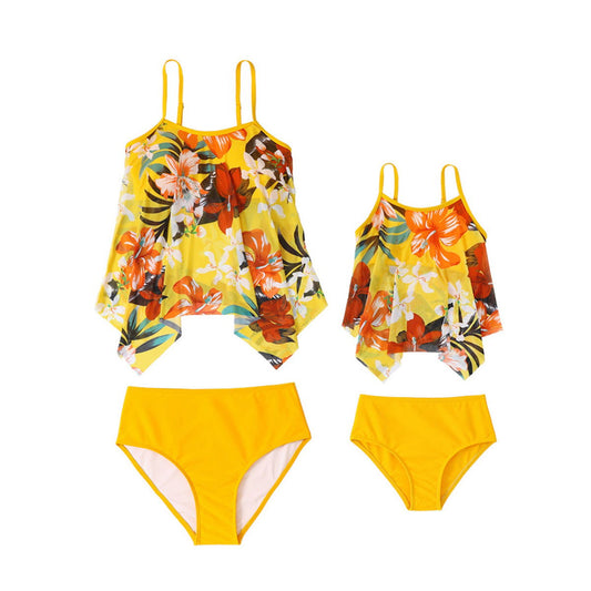 Mommy and Me Matching Tankini Two Piece Swimwear Bikini Bottom