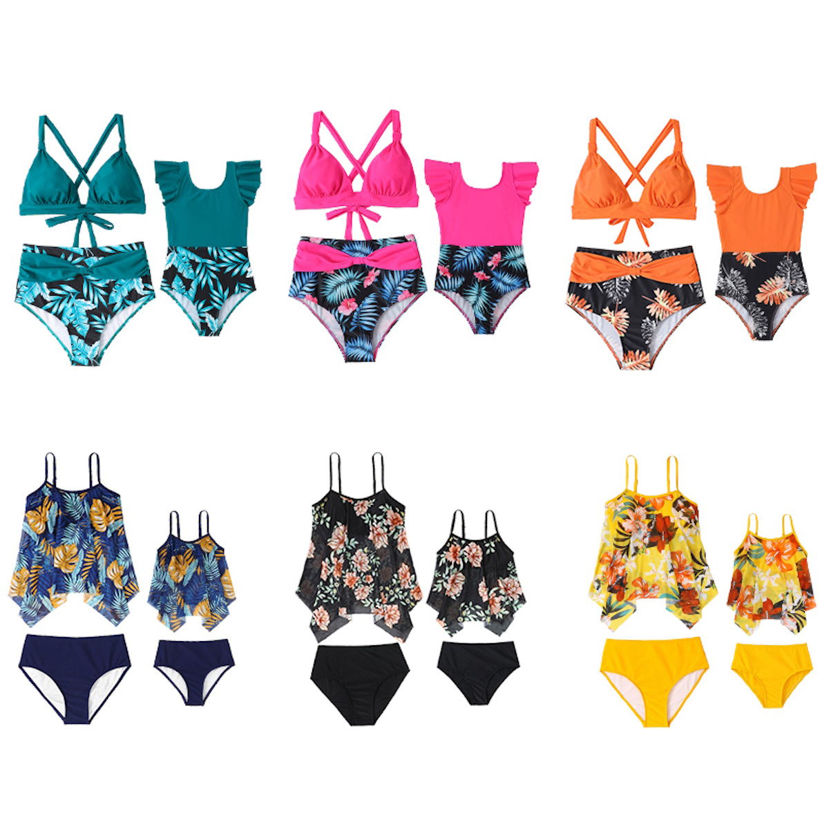 Mommy and Me Matching Tankini Two Piece Swimwear Bikini Bottom
