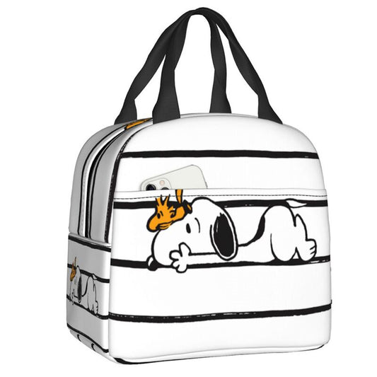 White Snoopy Lunch Bag Tote Large Capacity Lunch Bag - ChildAngle