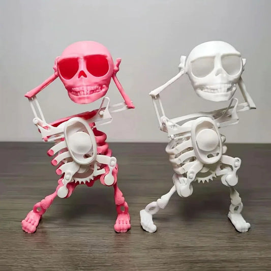 Halloween Dancing Skull 3D Printed Toy Wind-up Skeleton - ChildAngle