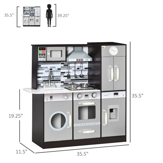 Robustes Spielküchenset aus Holz mit Rollenspielküchenset für Kleinkinder