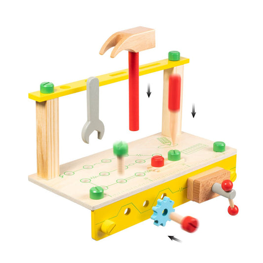 Toddler Wooden Play Toy Childrens Tool Bench Set