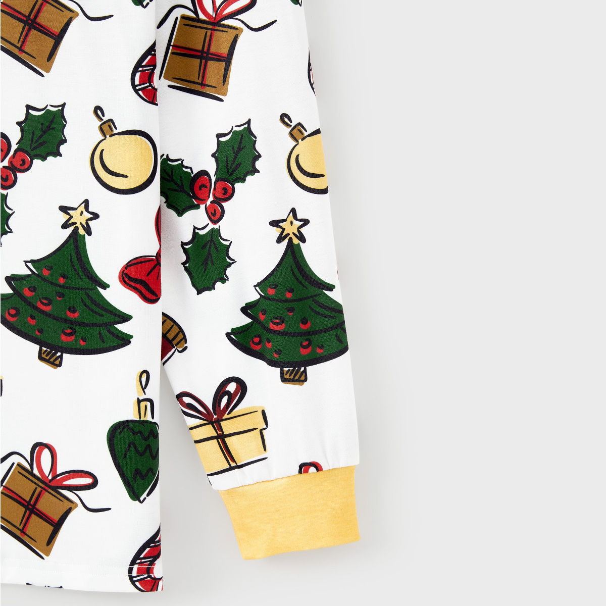 Family Christmas Pajamas Allover Xmas Pattern Gifts Bell Hat Bowknot Christmas Tree Candy Canes - ChildAngle