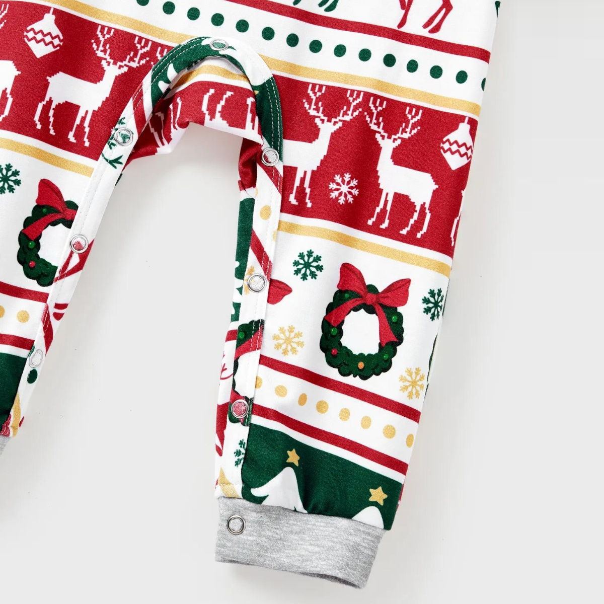 Family Christmas Pajamas Allover Xmas Tree Reindeer Wreath Bowknot - ChildAngle