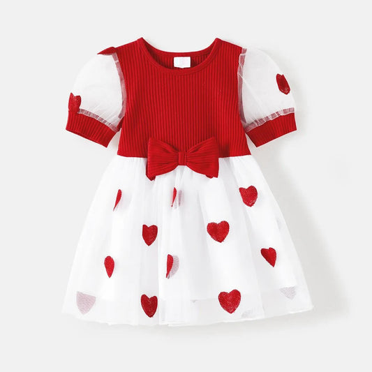 Family Matching Dress Heart Print Maxi Dresses - ChildAngle