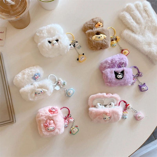 AirPods 4 Fluffy 3D Cute AirPods Case Sanrio Earphone Case