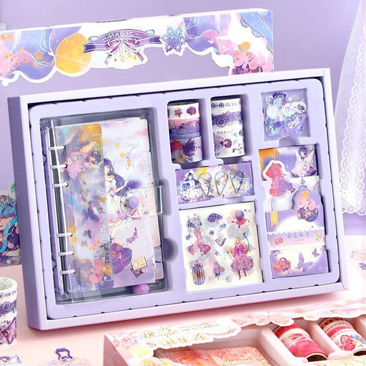 Kawaii Stationery Set 95 PCS Loose-leaf Diary Notebook Washi Tape Sticker Set - ChildAngle