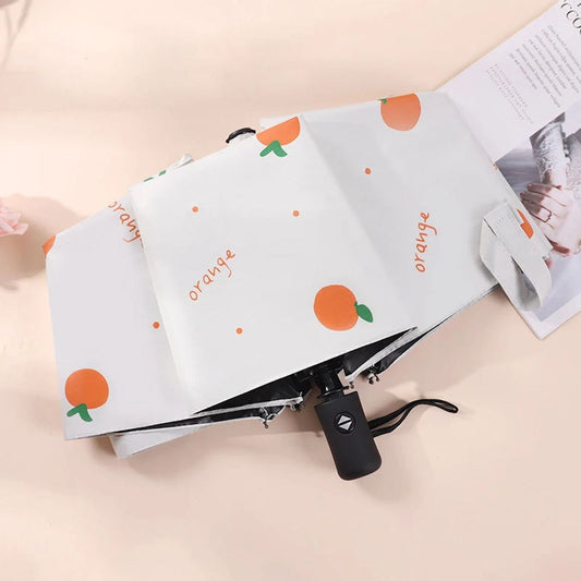 Kids Umbrella Orange Umbrella Folding Automatic Umbrellas For Children - ChildAngle