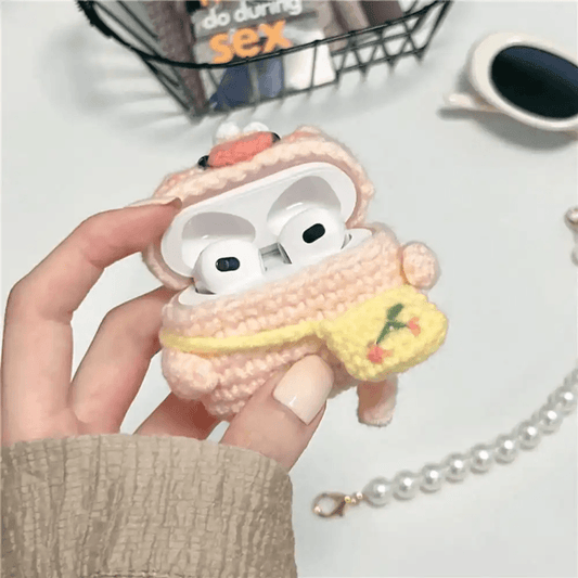 Crochet Knit Pig Cartoon AirPods Case