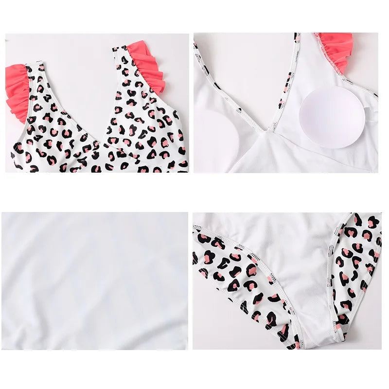 Matching Family Swimsuit Leopard Print Swimsuit - ChildAngle