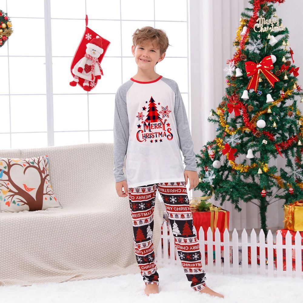 Merry Christmas Tree Christmas Pajama Family Matching Set Baby Mother Daughter Pajamas Flame Resistant - ChildAngle