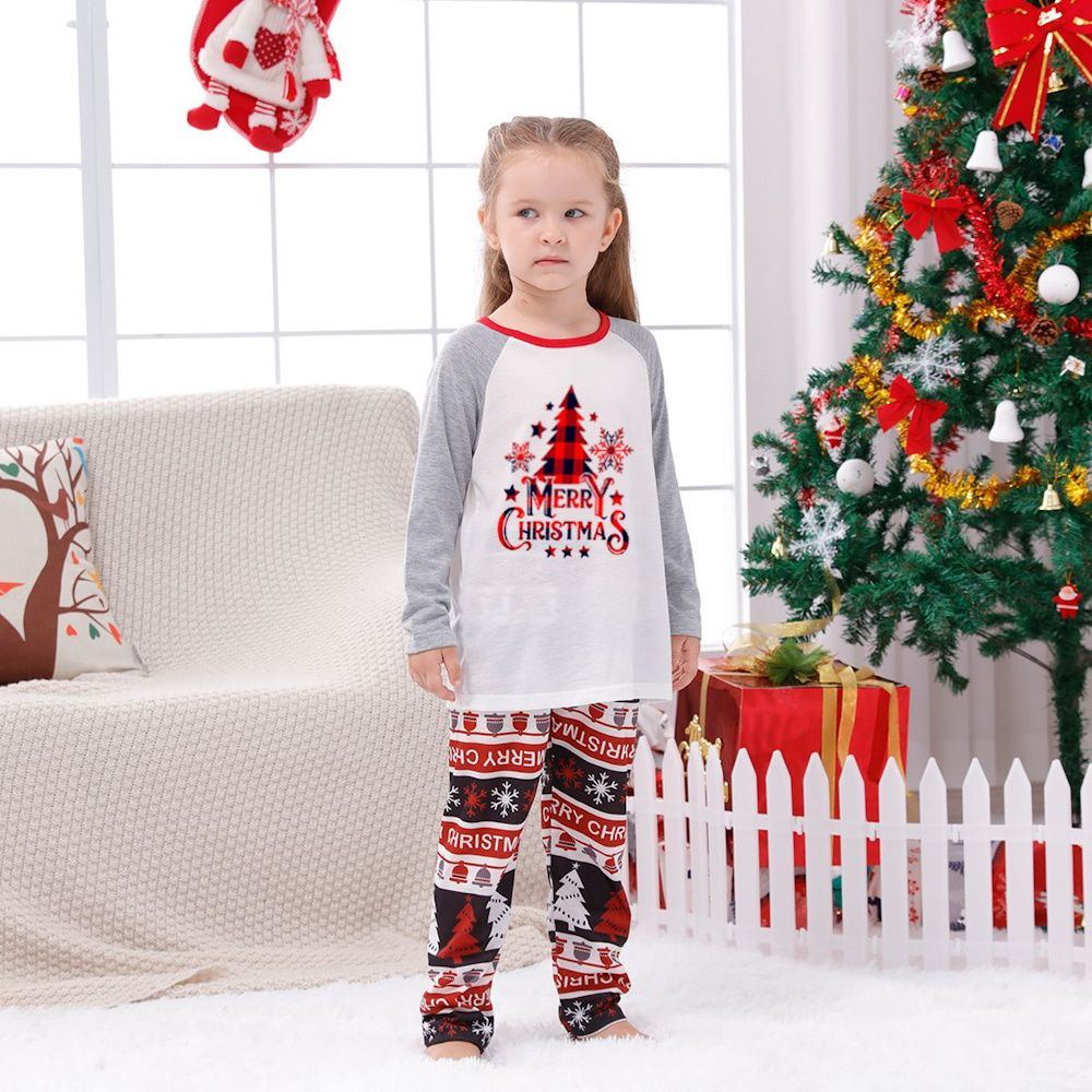 Merry Christmas Tree Christmas Pajama Family Matching Set Baby Mother Daughter Pajamas Flame Resistant - ChildAngle