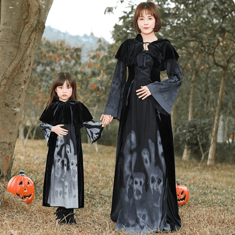 Glow in The Dark Mom and Kids Forgotten Soul Costume Witch Glow Girls Halloween - ChildAngle