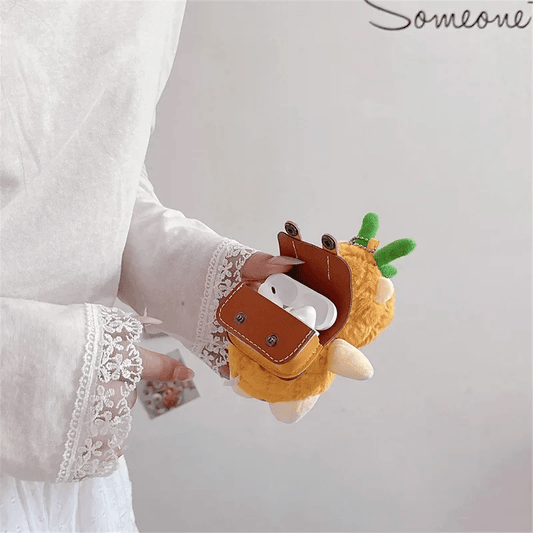 Pineapple Bear with Backpack Cartoon AirPods Case