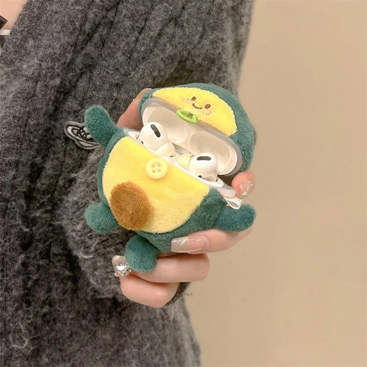 Plush Cartoon Avacado AirPods Case Green Case Cartoon Print - ChildAngle