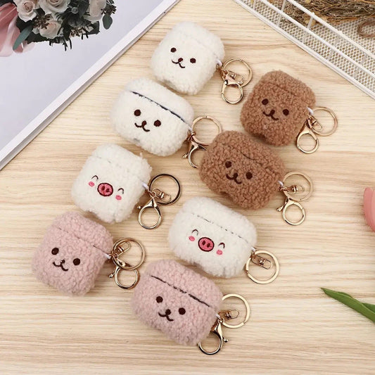Plush Teddy Bear AirPods Case - ChildAngle