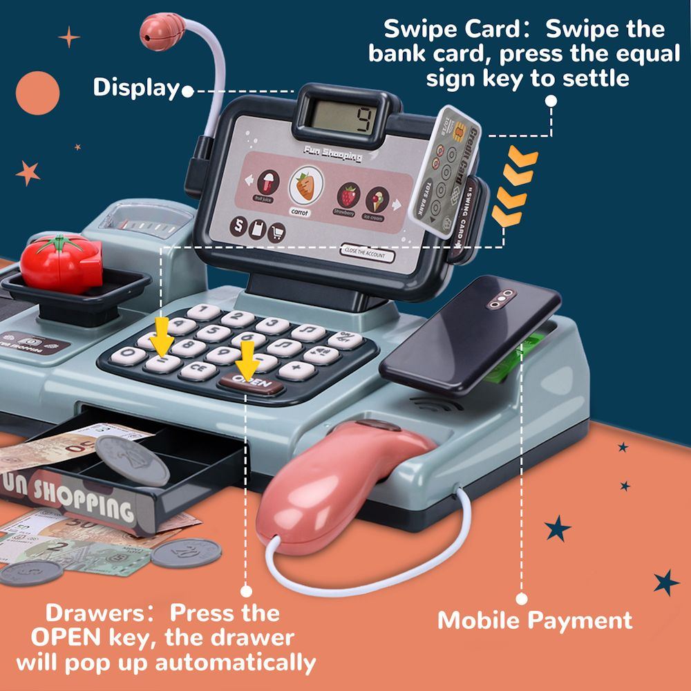 Toy cash register Children Supermarket Toy Set - ChildAngle