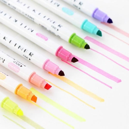 12 PCS/Set Non Bleed Pastel Highlighters Pen Markers - ChildAngle