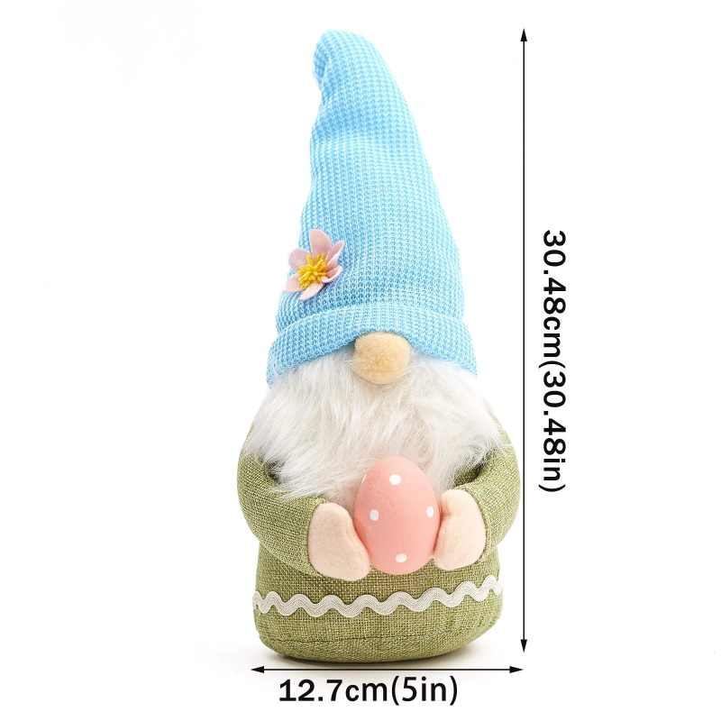 2PCS Easter Gnome Plush Bunny Stuffed Rabbit Ear with Egg - ChildAngle