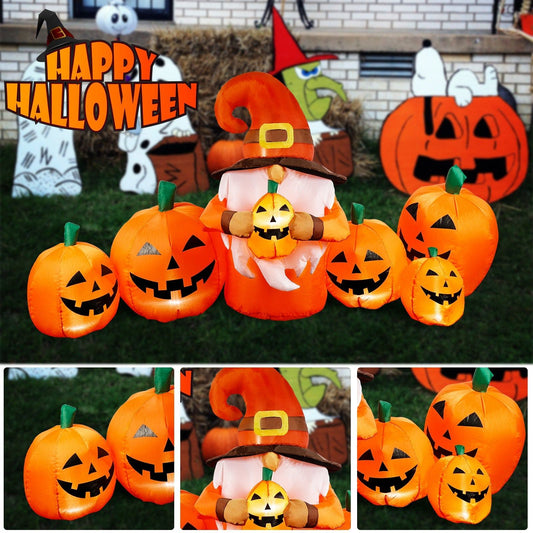3.95ft/5ft/8ft Halloween Christmas Pumpkin Inflatables Outdoor Yard Inflatables - ChildAngle