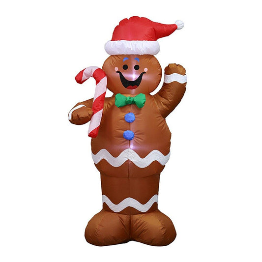 4.9ft Gingerbread Merry Christmas Yard Inflatable Christmas Blow up Outdoor Decoration - ChildAngle