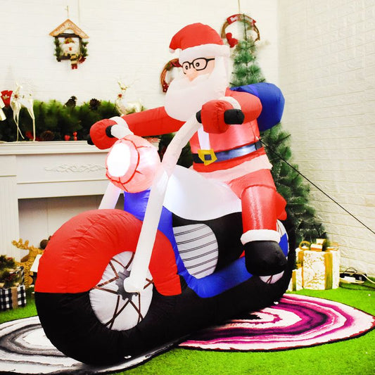 5.9ft Santa Claus on Motorcycle Christmas Yard Inflatables Outdoor Xmas Decorations - ChildAngle