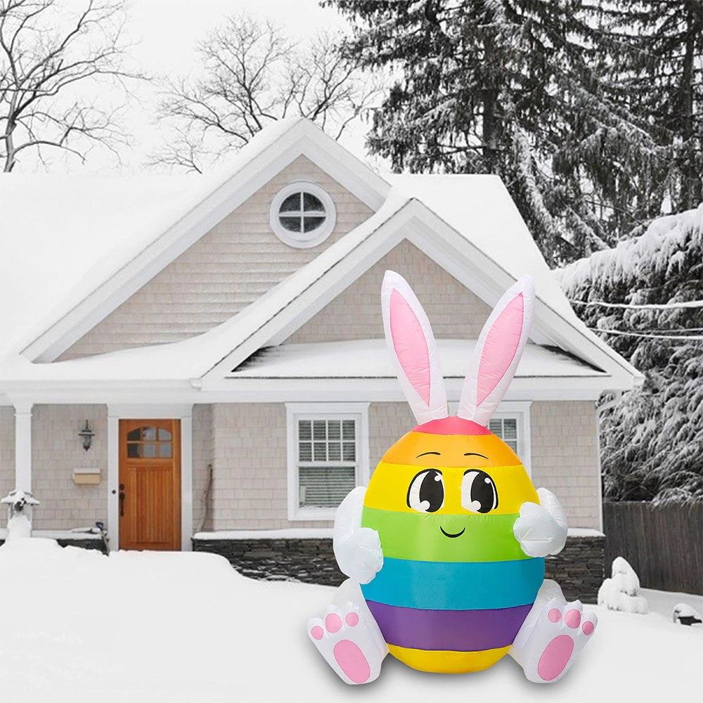 Aufblasbarer Osterhase für den Außenbereich, eingebaute LEDs, Gartendekoration