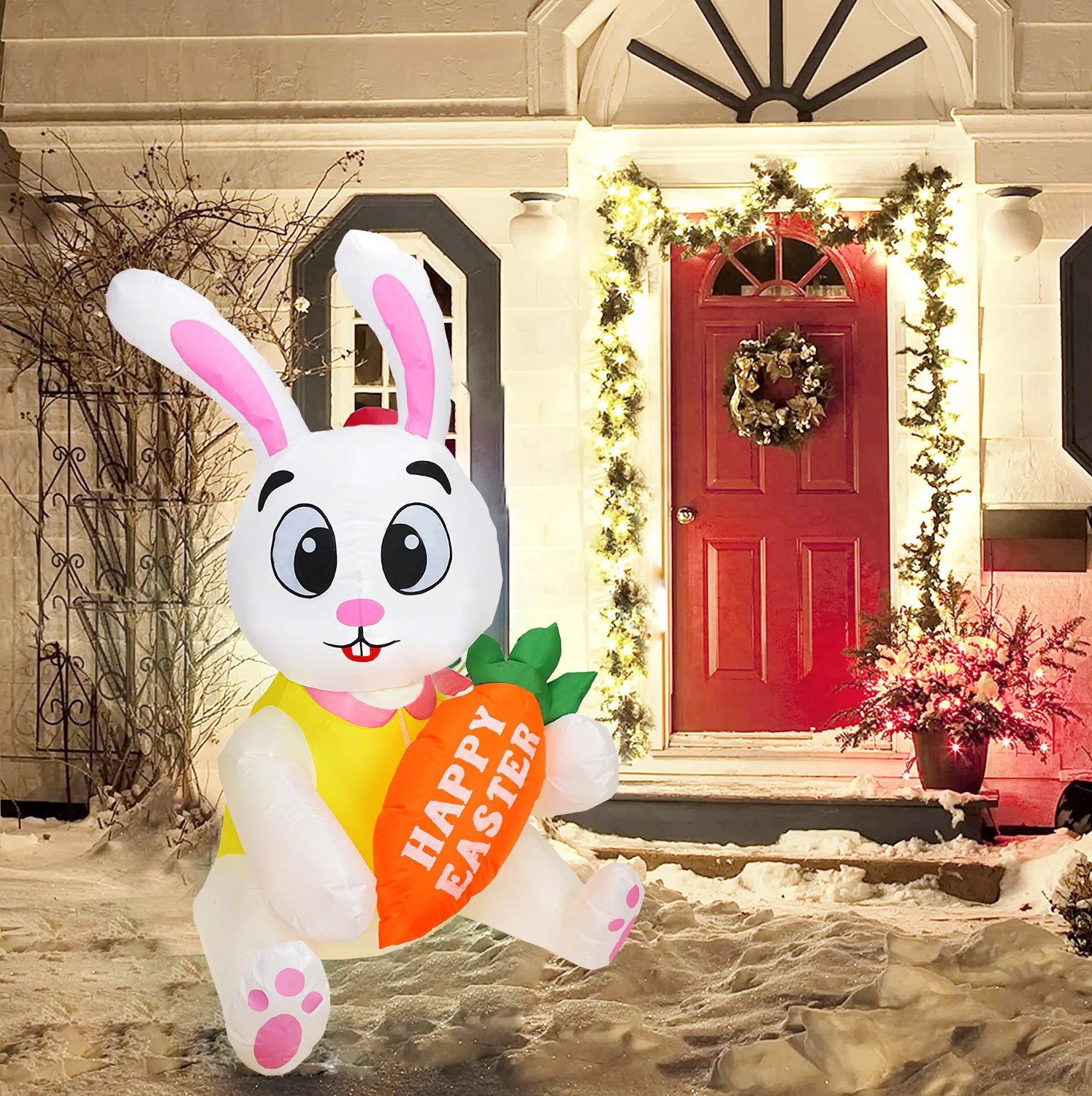 Aufblasbarer Osterhase für den Außenbereich, eingebaute LEDs, Gartendekoration – ChildAngle