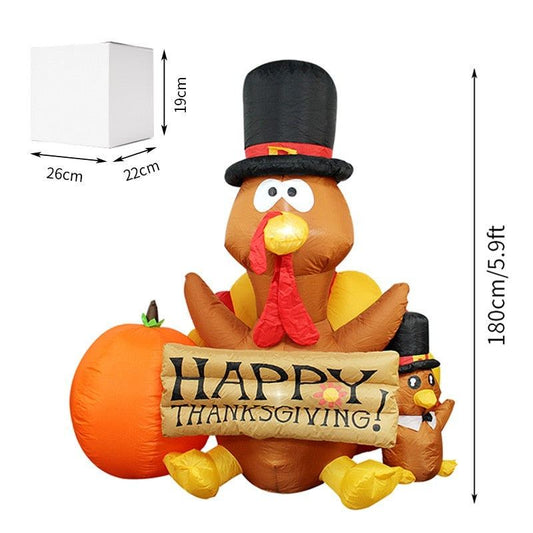 6FT Turkey Yard Inflatable Thanksgiving Outdoor Decoration - ChildAngle