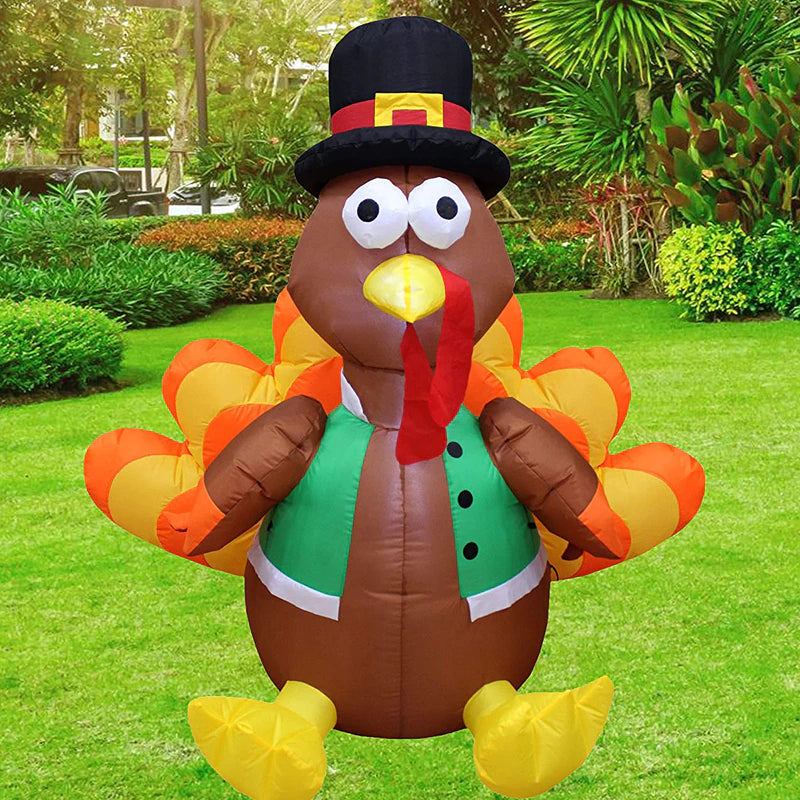 6FT Turkey Yard Inflatable Thanksgiving Outdoor Decoration - ChildAngle