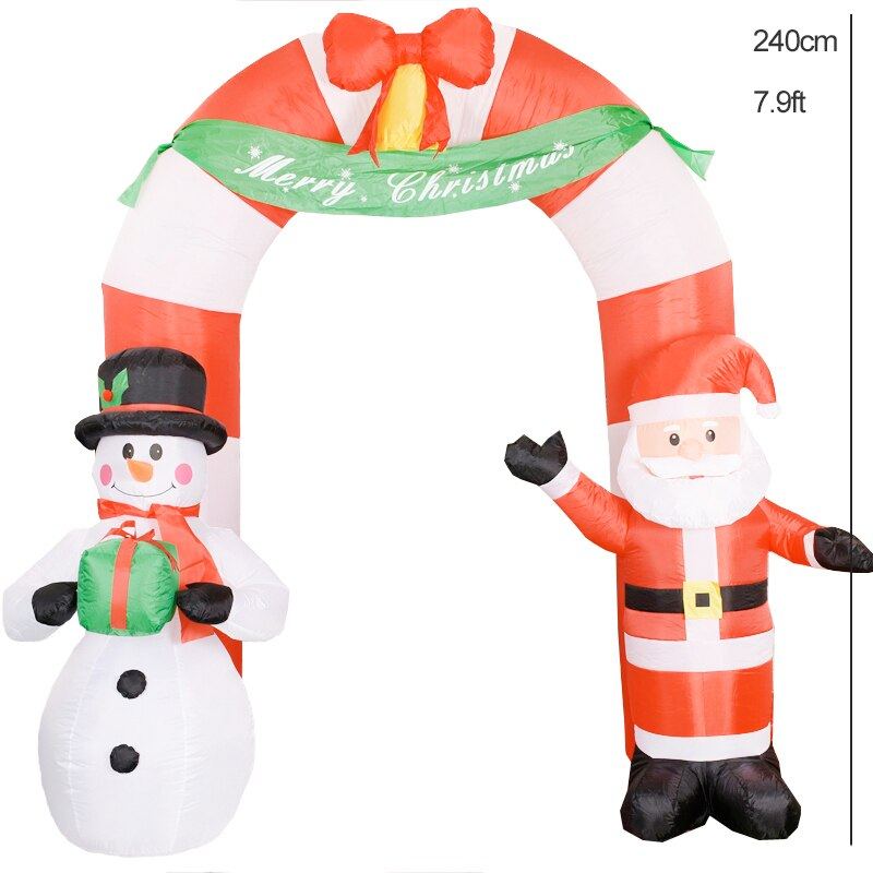 7.9ft Santa Claus Snowman Christmas Yard Inflatables Arch Outdoor Xmas Decorations - ChildAngle