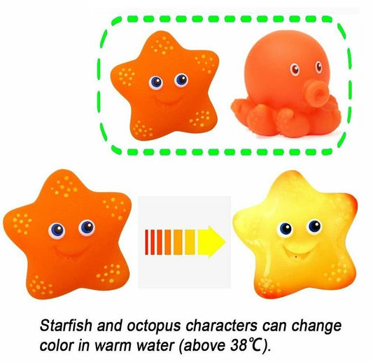 7 PCS Bath Toys for 3 Year Olds Children Water Toys Soft Rubber Shark Sea Animals - ChildAngle