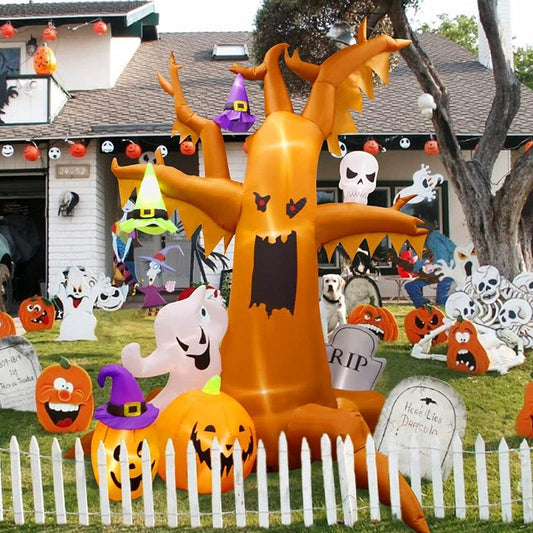 8ft Tree Halloween Inflatables Pumpkin Ghost Outdoor Yard Inflatables - ChildAngle