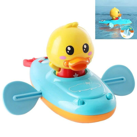 Baby Bath Toy Rowing Boat Duck Floating Water Wind-up Chain - ChildAngle
