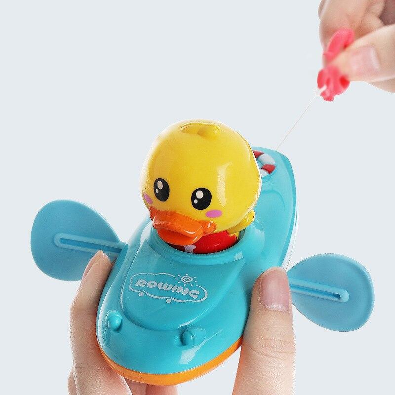 Baby Bath Toy Rowing Boat Duck Floating Water Wind-up Chain - ChildAngle