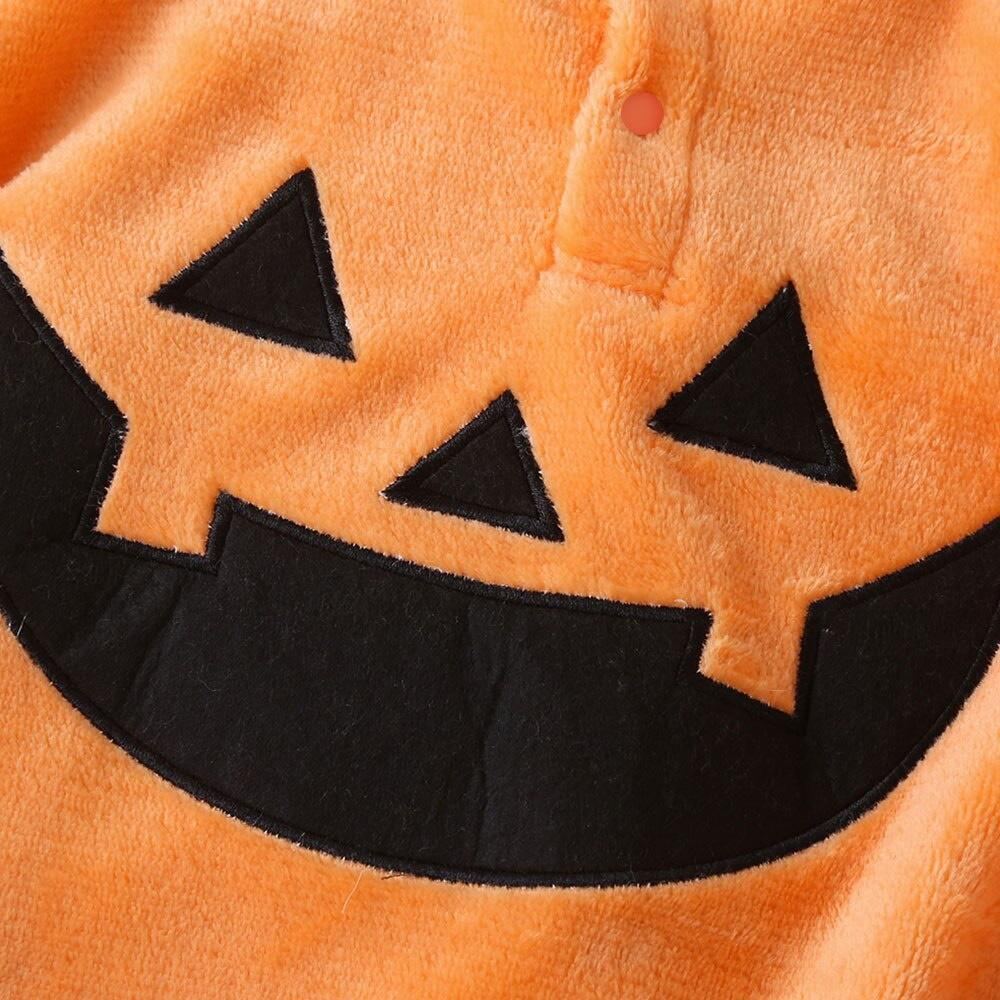 Baby Halloween Cloak Coat Pumpkin Applique Orange Hooded Cape - ChildAngle
