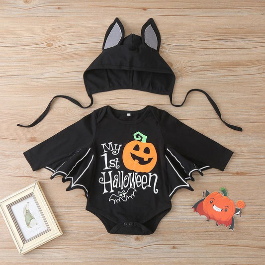 Baby Halloween Romper Baby Clothes Long Sleeve Bat Kids Newborn Jumpsuit Infant - ChildAngle