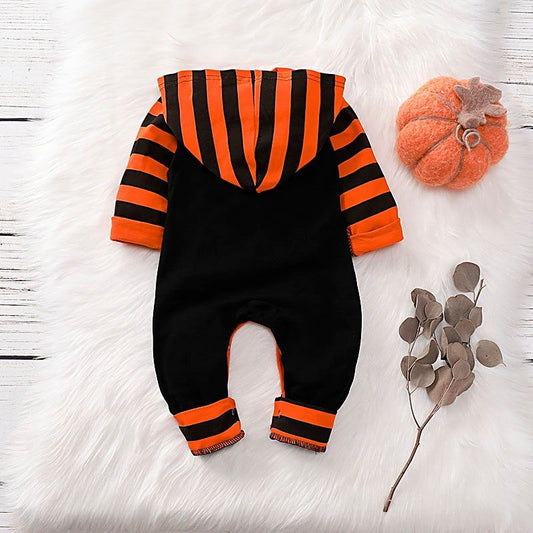 Baby Outfit Halloween Pumpkin Jumpsuit Long-sleeve Baby Hoodie - ChildAngle