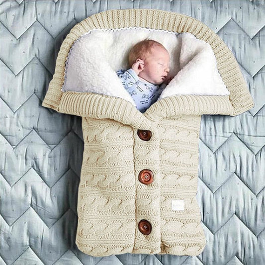 Baby Swaddle Wrap Fleece Knit Blanket Sleeping Bag - ChildAngle