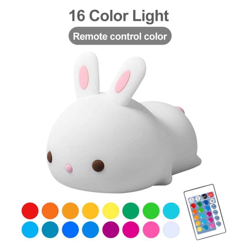 Bunny Night Light Cartoon Remote Control Rabbit LED Sleeping Night Light - ChildAngle