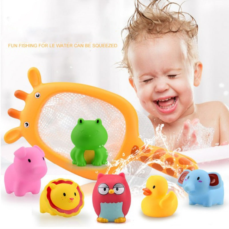 8 PCS Baby Bath Toys for Toddlers, Duck Spray Water Toy Bath Squirters Bath  Boat Fishing Net, Bath Shower Tub Toys for Kids Toddlers