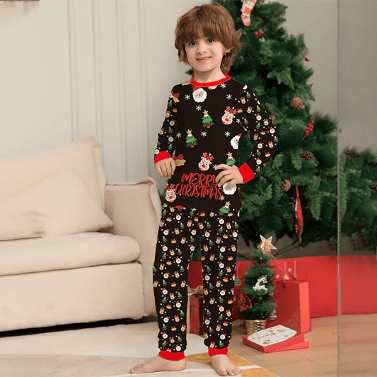 Family Matching Christmas Pajamas Set Santa Trre Reindeer Merry Christmas Xmas Nightwear Sleepwear PJs Set - ChildAngle