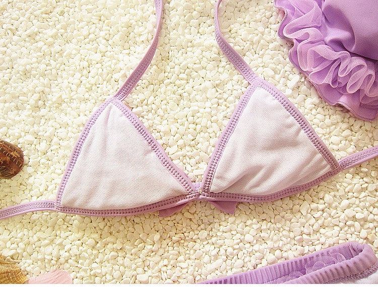 Girls 3 Pieces Ruffle Bikini Sets with Cap - ChildAngle