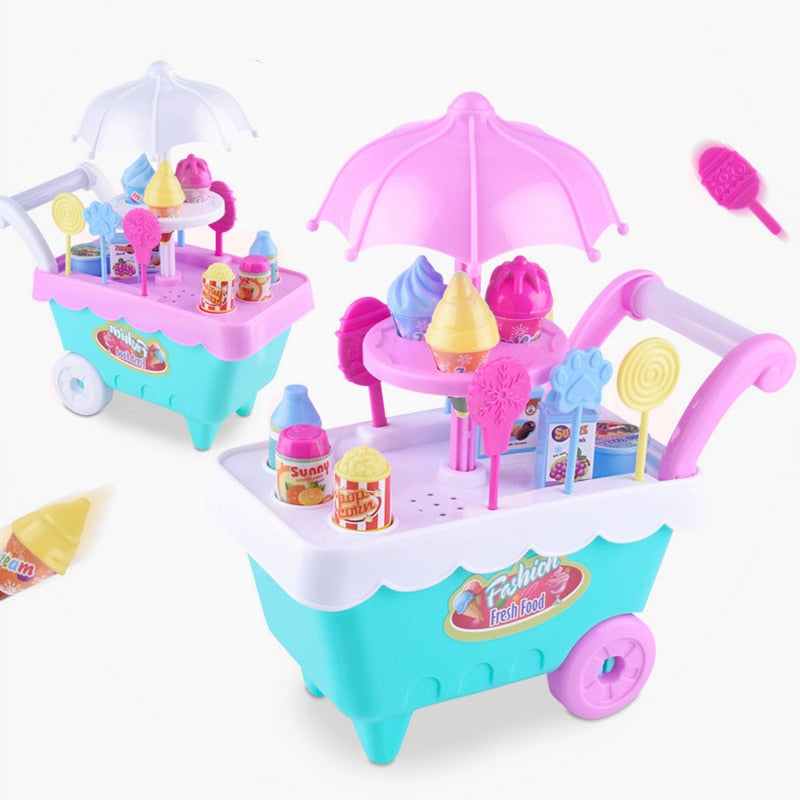 1 Set Children Trolley Mini Simulation Candy Ice Cream Trolley Play House Toy - ChildAngle