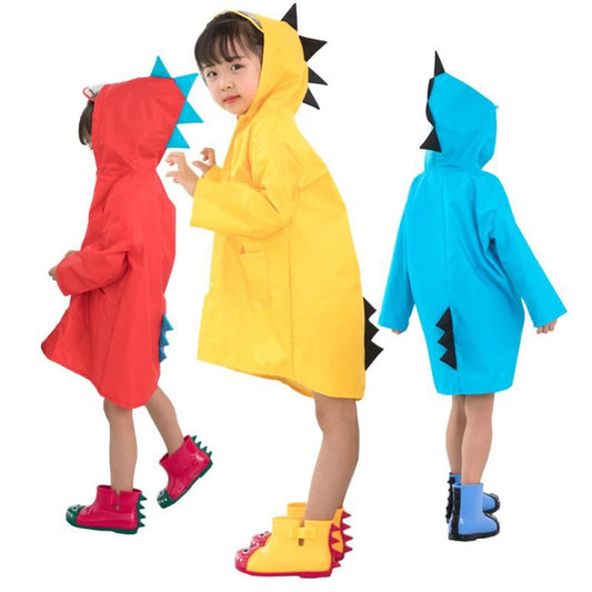Kids Raincoat Dinosaur Boys Girls Waterproof Rainwear - ChildAngle